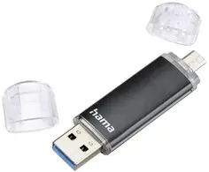 hama Clé USB 3.0 "Laeta Twin", 32 GB, noir