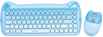 LogiLink Kinder Desktop Set KITTY, kabellos, blau