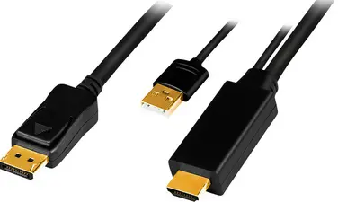 LogiLink Câble HDMI, connecteur HDMI-A + USB-A - DisplayPort