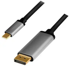 LogiLink Câble USB, fiche mâle USB-C-mâle DP, 1,8 m