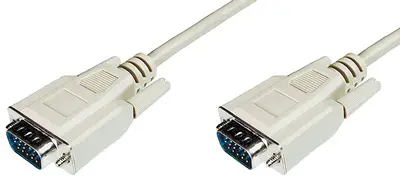 DIGITUS Câble de raccordement pour moniteur VGA, beige, 1,8m
