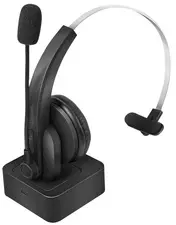 LogiLink Casque mono Bluetooth 5.0, station de charge, noir