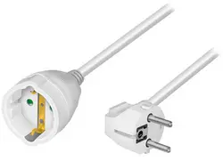 LogiLink Rallonge électrique avec prises terre, 2 m, blanc