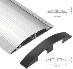 LogiLink Passe-câbles de sol, alu & ABS, 754 mm, argent