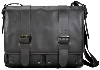 PRIDE&SOUL Sac à bandoulière "TANK", cuir, marron foncé