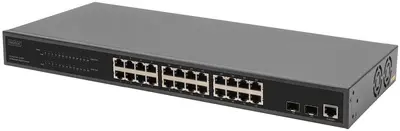 DIGITUS Switch PoE Gigabit Ethernet 19" 24 ports, manageable