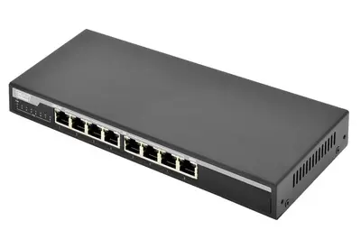 DIGITUS Switch de bureau Gigabit Ethernet PoE, 8 ports