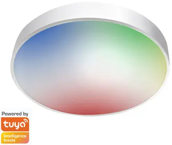 LogiLink Plafonnier LED WiFi Smart, compatible Tuya, blanc