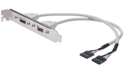 DIGITUS Equerre de slot USB 2.0, USB-A-IDC 5 broches, 0,25 m