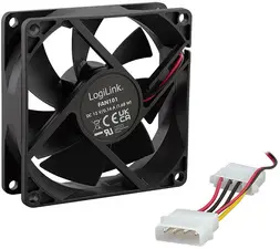 LogiLink Ventilateur pour boîtier, 80 x 80 x 25 mm, noir