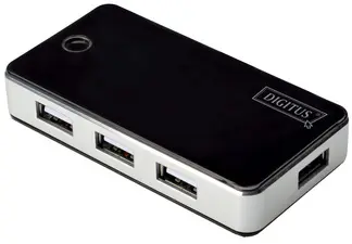 DIGITUS Hub USB 2.0, 7 ports, avec bloc d'alimentation, noir