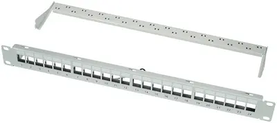 LogiLink Panneau de brassage Keystone 19", 24 ports, blindé