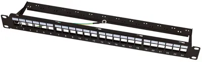 LogiLink Panneau de brassage Keystone 19", 24 ports, blindé