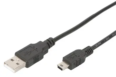 DIGITUS Câble de connexion USB 2.0, USB-A - Mini USB-B, 1,0m