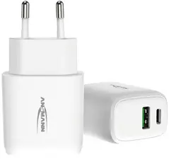 ANSMANN Chargeur USB Home Charger HC218PD, 2x port USB,blanc