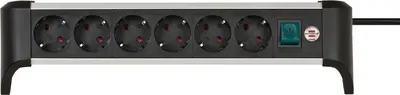brennenstuhl Tisch-Steckdosenleiste Alu-Office-Line, 6-fach