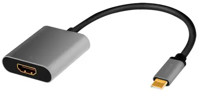 LogiLink Câble adaptateur USB-C - HDMI, 0,15 m, noir/gris
