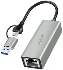 LogiLink USB-C - Gigabit Ethernet-Adapter, grau