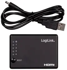 LogiLink Distributeur HDMI 4K/30 Hz, fin, 4 ports, noir