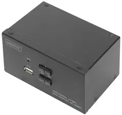 DIGITUS Commutateur KVM, 2 ports, double affichage, 4K, HDMI