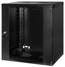 LogiLink Coffret mural 19", une pièce, 9 U, noir-gris