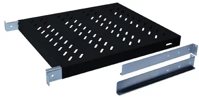 DIGITUS étagère 19", 1U, profondeur:350 mm, pour baies, noir
