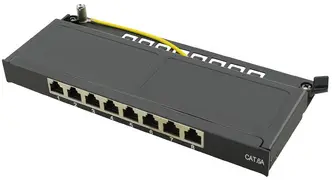 LogiLink Mini-panneau de brassage Cat.6A, 8 ports, noir