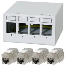 LogiLink Panneau de brassage cat.6A, 6 ports, gris clair