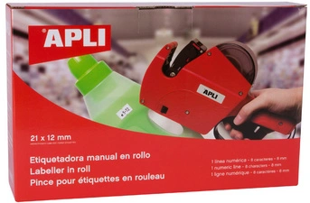 APLI Pince à étiqueter 101418, rouge, 1 ligne numérique