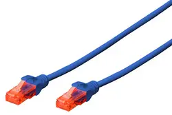 DIGITUS Câble patch, Cat. 6, U/UTP, 1,0 m, bleu