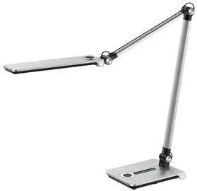 Hansa Lampe de bureau à LED "Wave", socle, argent brossé
