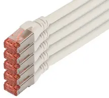DIGITUS Câble patch Cat. 6, S/FTP, 10,0 m, set de 5, vert