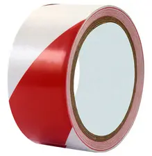 rillprint Bande de marquage au sol, 50 mm x 33 m,rouge/blanc
