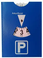 IWH Disque de stationnement, en similicuir, bleu