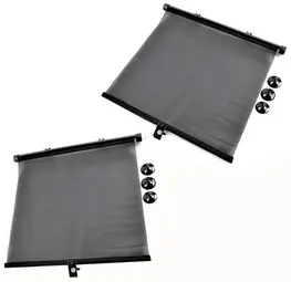IWH Pare-soleil enroulable pour voiture, noir, set de 2