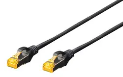 DIGITUS Câble de brassage Cat.6A, S/FTP, 0,25 m, noir