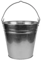 Bradas Seau en zinc, 5 litres, argent