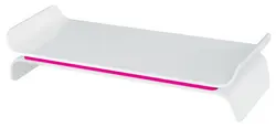 LEITZ Support pour écran Ergo WOW, en plastique, blanc/rose