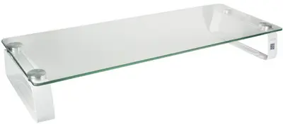 Logilink support de moniteur, acier/verre, blanc