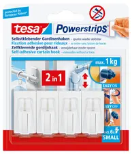 tesa Powerstrips Fixation adhésive pour rideaux Vario, blanc