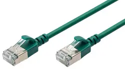DIGITUS Câble de brassage Slim, cat. 6A, F/FTP, 1,5 m, vert