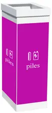 PAPERFLOW Collecteur pour tri sélectif piles, blanc