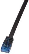 LogiLink Câble patch plat U/UTP, Cat. 5e, 7,5 m, noir