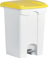 helit Poubelle à pedale "the step", 45 litres, blanc/jaune