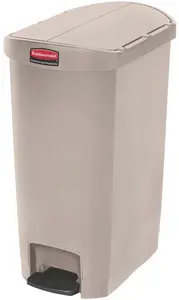 Rubbermaid Collecteur à pédale Slim Jim, 68 litres, beige