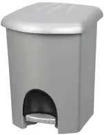 plast team Poubelle cosmétique à pédale, 6 litres, argent