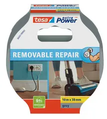 tesa Ruban adhésif toilé extra Power REMOVABLE REPAIR, gris