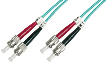 DIGITUS Câble patch à fibres optiques, 2xST - 2xST,OM3, 1m