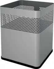 helit Corbeille à papier en acier "the dot", 18 L,gris moyen