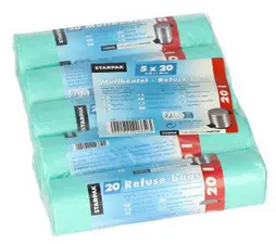STARPAK Sac poubelle HDPE, 20 litres, vert menthe